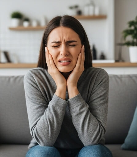 Women image in tooth pain - Emergency dentist Kings Langley